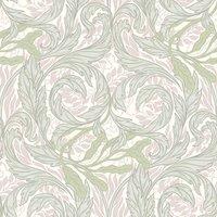 Muriva Ltd Muriva Vale Leaf Green & Pink Wallpaper, Pink
