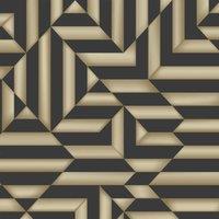 Muriva Ltd Muriva Trapez Geo Grey & Gold Wallpaper, Multi