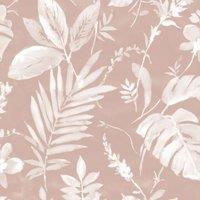 Muriva Ltd Muriva Tane Leaf Blush Wallpaper, Pink