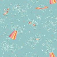 Muriva Ltd Muriva Space Explorer Turquiose Wallpaper, Green