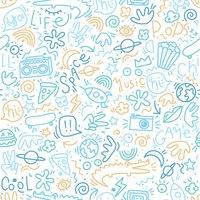 Muriva Ltd Muriva Doodle Blue & Yellow Wallpaper, Multi