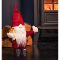 Samuel Alexander 28Cm Battery Operated Musical Walking Christmas Gonk Decoration In Red, Red