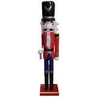 Samuel Alexander 25Cm Led Battery Operated Nutcracker With White Wooden Christmas Tree Scene, White