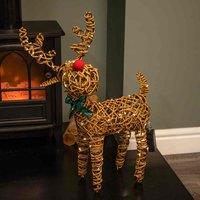 Samuel Alexander 67Cm Battery Operated Light Up Brown Christmas Reindeer With Red Nose & 80 Warm White Leds, Brown