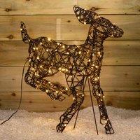 Samuel Alexander 68Cm Light Up Brown Christmas Running Doe With 120 White & Warm White Leds, Brown