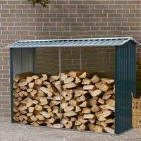 Garden Sanctuary 8 X 3Fts Green Steel Log Storage Shed, Green