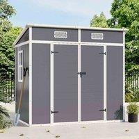 Garden Sanctuary 4 X 6 Ft Plastic Garden Storage Shed With 2 Doors, Grey