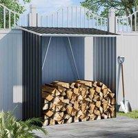 Garden Sanctuary 5 X 2.5Fts Anthracite Metal Log Storage Shed, Black