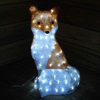 Samuel Alexander 54Cm The Snowman & Snowdog 2018 Acrylic Fox Christmas Decoration With 100 Ice White Leds, Brown