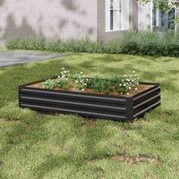 Garden Sanctuary Square Galvanized Steel Garden Bed, Black