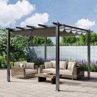 Garden Sanctuary Aluminum Pergola With Polyester Canopy, Grey
