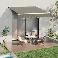 Garden Sanctuary 250Cm W X 200Cm D Grey Outdoor Retractable Awning For Window And Door, Grey
