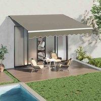 Garden Sanctuary 350Cm W X 300Cm D Grey Outdoor Retractable Awning For Window And Door, Grey