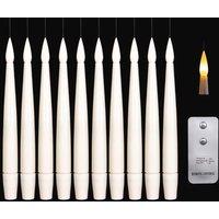 Samuel Alexander Set of 10 15cm Floating White LED Battery Candles in Warm White with Remote Control, White