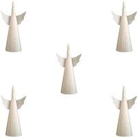Samuel Alexander Set Of 5 15Cm Battery Operated Led Floating Angel Candle Christmas Decorations With Remote In Warm White, White