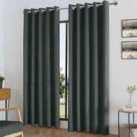 Luxury Living Temple Velvet Ring Top Blackout Curtains 229X229cm Charcoal, Grey