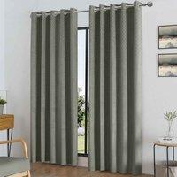 Luxury Living Temple Velvet Ring Top Blackout Curtains 168X229cm Silver, Silver