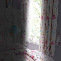 Happy Linen Company Isabella Prima Ballerina Ring Track Pole Fully Lined Thermal Blackout Pencil Pleat Curtain Set - 66 X 72inch, Pink