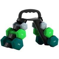 SPORTNOW Dumbbells Set with Carry Storage Rack, 2 x 1kg, 2 x 3kg, 2 x 5kg, Multi