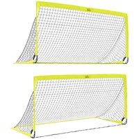 HOMCOM Football Goal Folding Outdoor with All Weather Net 6'x3' Yellow, Yellow