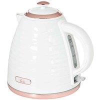 HOMCOM Electric Kettle, Fast Boil, 1.7L, 3kW, Swivel, White Ripple, White