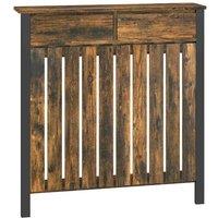 HOMCOM Small Radiator Cover with Drawer and Vertical Slats 88.5 x 19 x 93cm, Brown