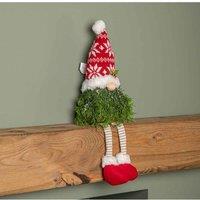 Samuel Alexander 48Cm Red And White Christmas Tree Sitting Gonk With Dangly Legs And Snowflake Hat