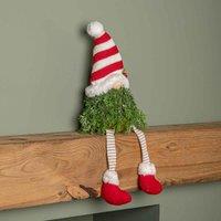 Samuel Alexander 48Cm Red And White Christmas Tree Sitting Gonk With Dangly Legs And Striped Hat