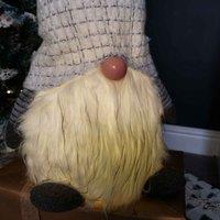 Samuel Alexander 50Cm Battery Operated Christmas Sitting Gonk Decoration In Light Grey