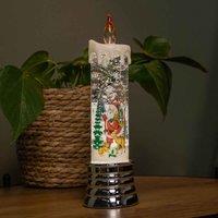 Samuel Alexander 25Cm Dual Powered Light Up Christmas Water Candle With Santa Animals & Warm White Led