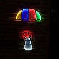 Samuel Alexander 60Cm Infinity Light Up Hanging Parachute Snowman Christmas Decoration With Multi-coloured Leds, White