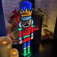 Samuel Alexander 74cm Infinity Light up Christmas Nutcracker Decoration with Multi-Coloured LEDs on Metal Base
