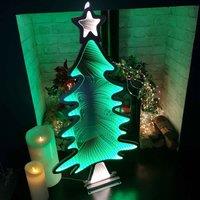 Samuel Alexander 95Cm Infinity Light Up Christmas Tree Decoration With Green Leds On Metal Base, Green