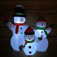Samuel Alexander 1.5m Light up Christmas Inflatable Snowman Family with 12 White LEDs, White