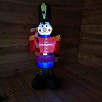 Samuel Alexander Premier Christmas 1.2M Inflatable Light Up Toy Soldier With Candy Cane, Red