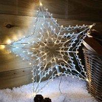Samuel Alexander 50cm Animated Light Up Window Christmas Star With 100 White & Warm White LEDs, White