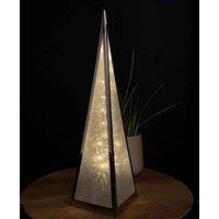 Samuel Alexander 45Cm Premier Christmas Holographic Pyramid Silver Frame-16 Warm White Led, Silver