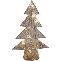 Samuel Alexander 50Cm Warm White Battery Operated Led White And Gold Christmas Tree Silhouette Decoration