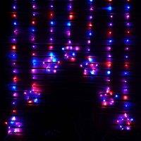 Samuel Alexander 1.2M Battery Operated Christmas Star Curtain Lights With 140 Rainbow Leds