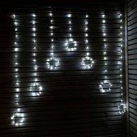 Samuel Alexander 1.2M Battery Operated Christmas Star Curtain Lights With 140 White Leds, White