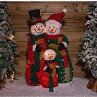 Samuel Alexander 1M Battery Operated Light Up Snow Family Christmas Decoration With Warm White Leds, White