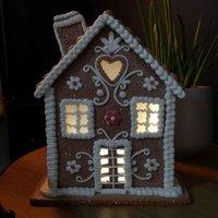 Samuel Alexander 24cm Battery Operated LED Edelweiss Chalet Christmas Gingerbread House Decoration