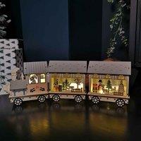Samuel Alexander 16Cm Led Battery Operated Indoor Wooden Christmas Train & Carriages Scene