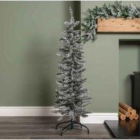 Samuel Alexander 4Ft 1.2M Grey Artificial Pencil Christmas Tree With Green Metal Stand And 168 Tips, Grey