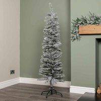 Samuel Alexander 5Ft 1.5M Grey Artificial Pencil Christmas Tree With Green Metal Stand And 236 Tips, Grey