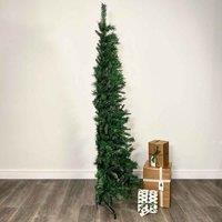 Samuel Alexander 6.5Ft 2M Dual Purpose Corner And Half Wall Artificial Plain Green Christmas Tree, Green