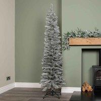 Samuel Alexander 6Ft 1.8M Grey Artificial Pencil Christmas Tree With Green Metal Stand And 321 Tips, Grey