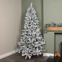 Samuel Alexander 7Ft 2.1M Snow Flocked Artificial Christmas Tree With Green Metal Stand And 655 Tips