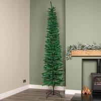 Samuel Alexander 8Ft 2.4M Green Artificial Pencil Christmas Tree With Green Metal Stand And 460 Tips, Green