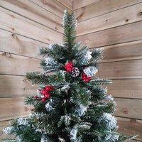 Samuel Alexander Premier Christmas Tree 8Ft New Jersey Spruce Pvc Pe Bristle Festive Berries Cones, Green